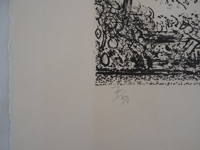 Jacques PETIT : Vue sur le lac - Lithographie (détail)