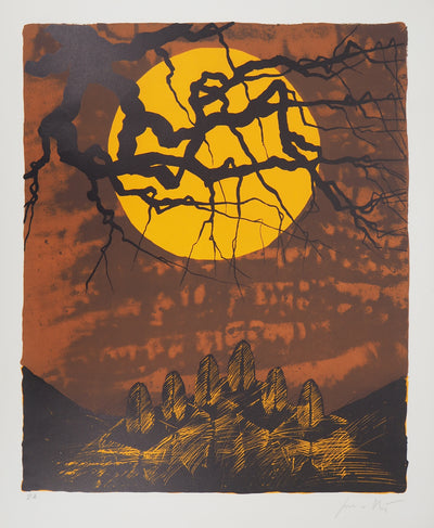 Cesare PEVERELLI : Champs de vitres - Lithographie