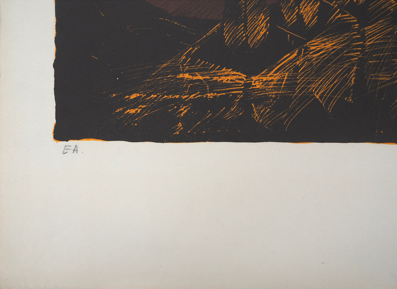 Cesare PEVERELLI : Champs de vitres - Lithographie (détail)