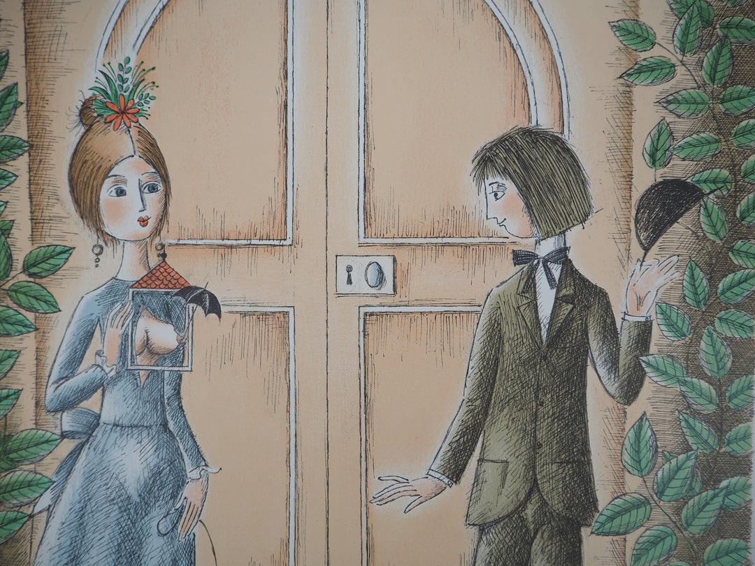 Raymond PEYNET: Lovers: Walk in the Rain, 1985, Original