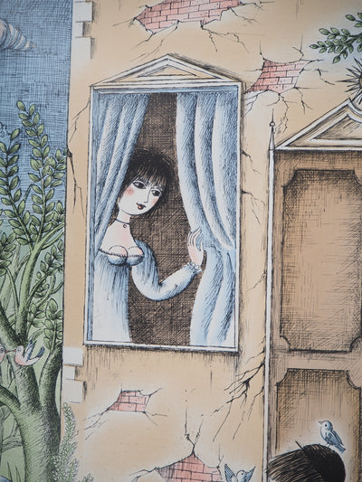 Raymond PEYNET : L'amoureux timide, 1985 - Lithographie (détail)