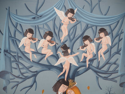 Raymond PEYNET : Les amoureux : les violons de l'automne, 1985 - Lithographie (détail)