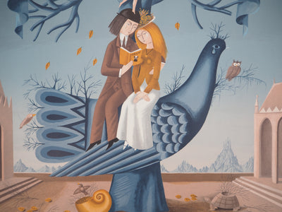 Raymond PEYNET : Les amoureux : les violons de l'automne, 1985 - Lithographie (détail)