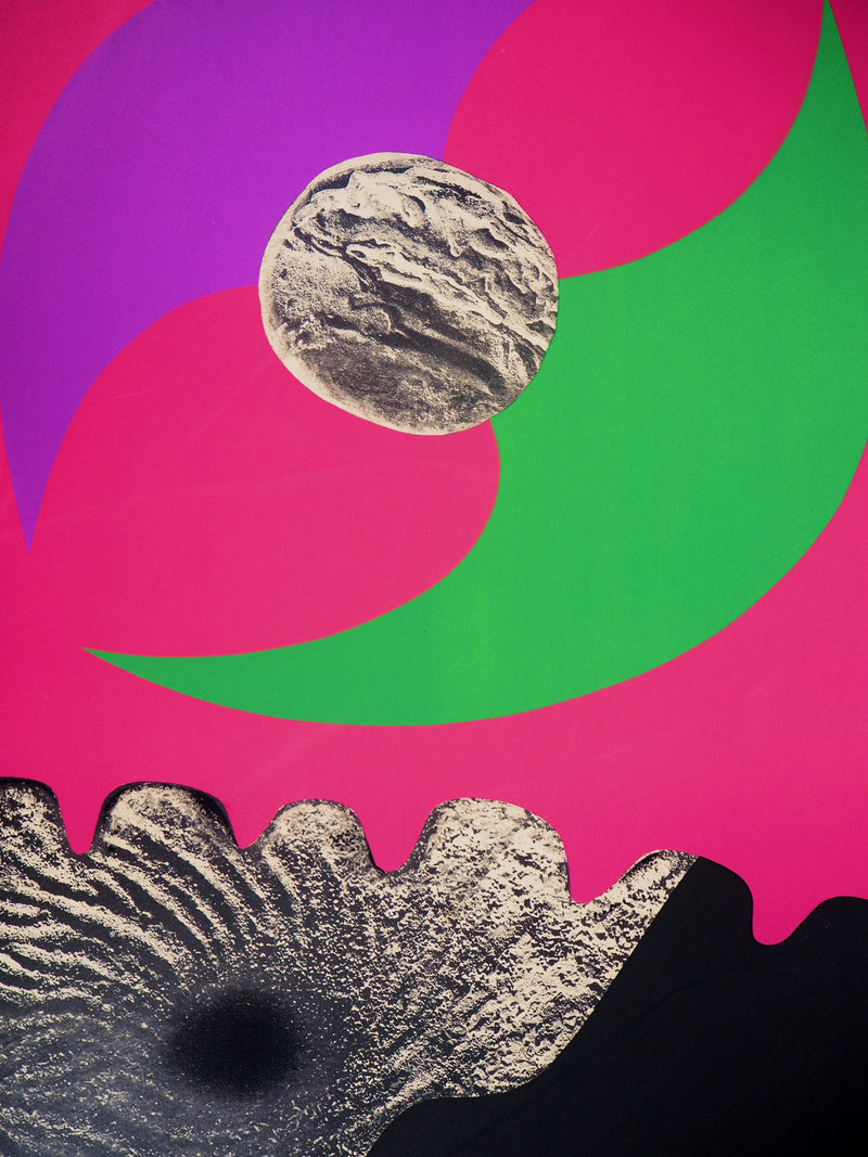Jean PIAUBERT : Composition lunaire - Lithographie (détail)