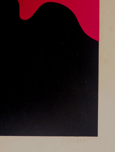 Jean PIAUBERT : Composition lunaire - Lithographie (détail)