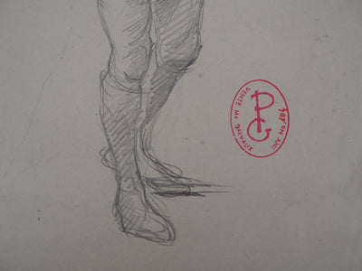 Georges PICARD : Jeune homme au chapeau - Dessin (détail)