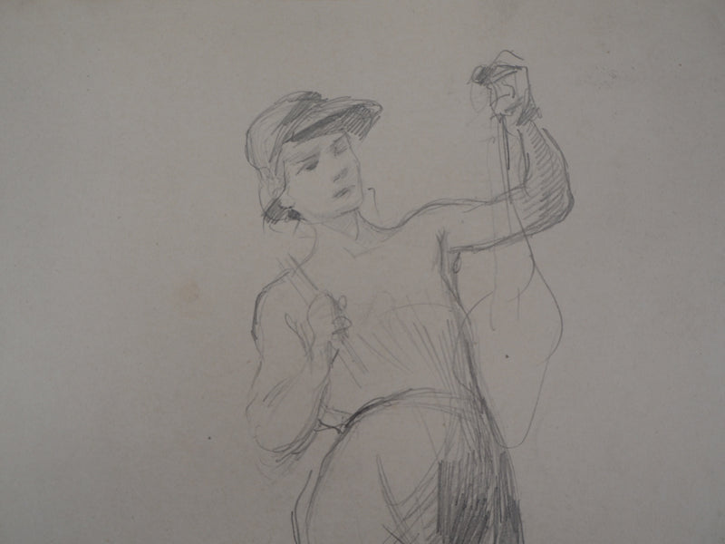 Georges PICARD : Jeune homme au chapeau - Dessin (détail)