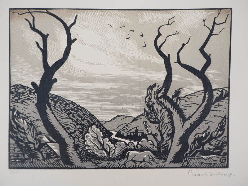 Jean PICART LE DOUX : Les arbres tourmentés, 1925 - Gravure sur bois