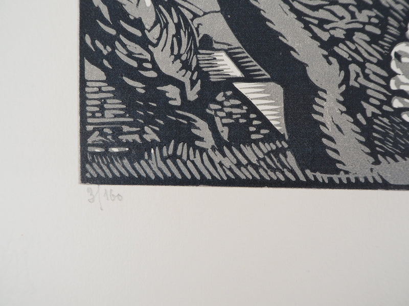 Jean PICART LE DOUX : Les arbres tourmentés, 1925 - Gravure sur bois (détail)