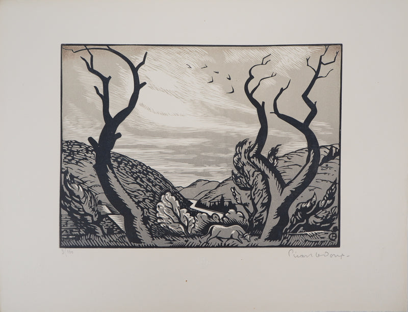 Jean PICART LE DOUX : Les arbres tourmentés, 1925 - Gravure sur bois (détail)