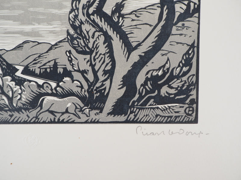 Jean PICART LE DOUX : Les arbres tourmentés, 1925 - Gravure sur bois (détail)