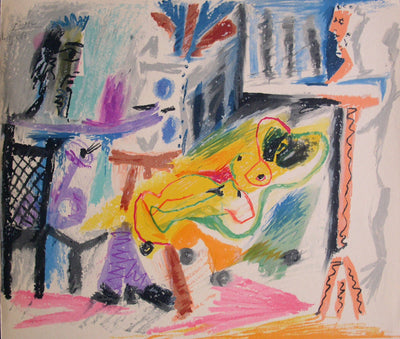 Pablo PICASSO : Le peintre et son modèle, Lithographie originale (vue générale) - Crédit photo : Galerie Art.Paris