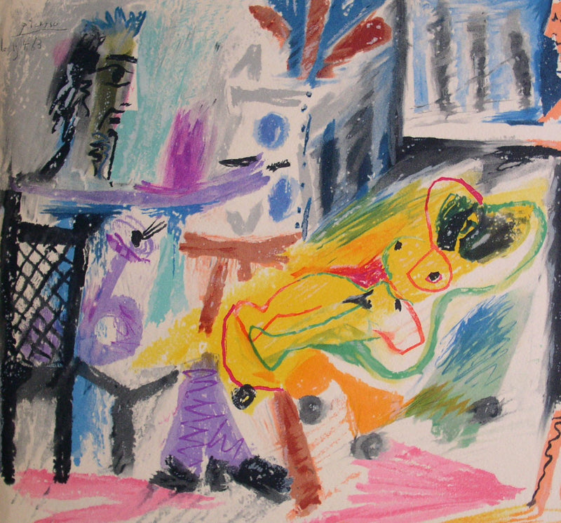 Pablo PICASSO : Le peintre et son modèle, Lithographie originale (photo de détail 2) - Crédit photo : Galerie Art.Paris