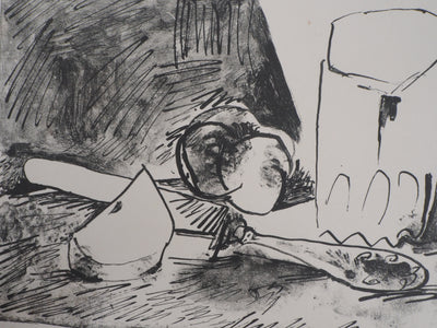 Pablo PICASSO : Pomme, verre et couteau, Lithographie originale (photo de détail 3) - Crédit photo : Galerie Art.Paris