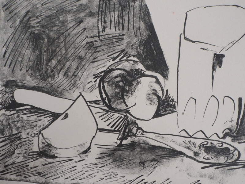 Pablo PICASSO : Pomme, verre et couteau, Lithographie originale (photo de détail 3) - Crédit photo : Galerie Art.Paris