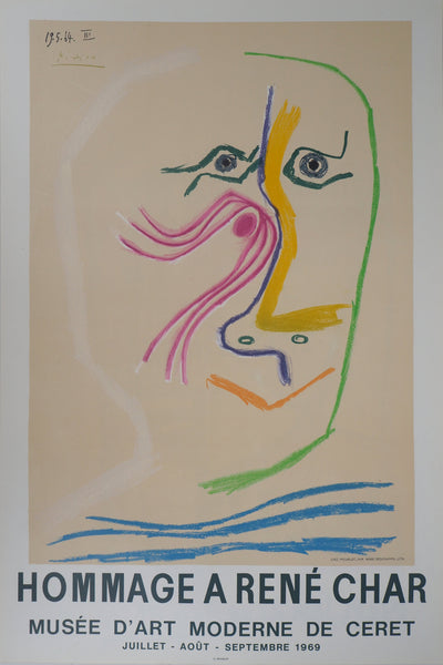 Pablo PICASSO : Hommage à René Char, Affiche originale (vue générale) - Crédit photo : Galerie Art.Paris