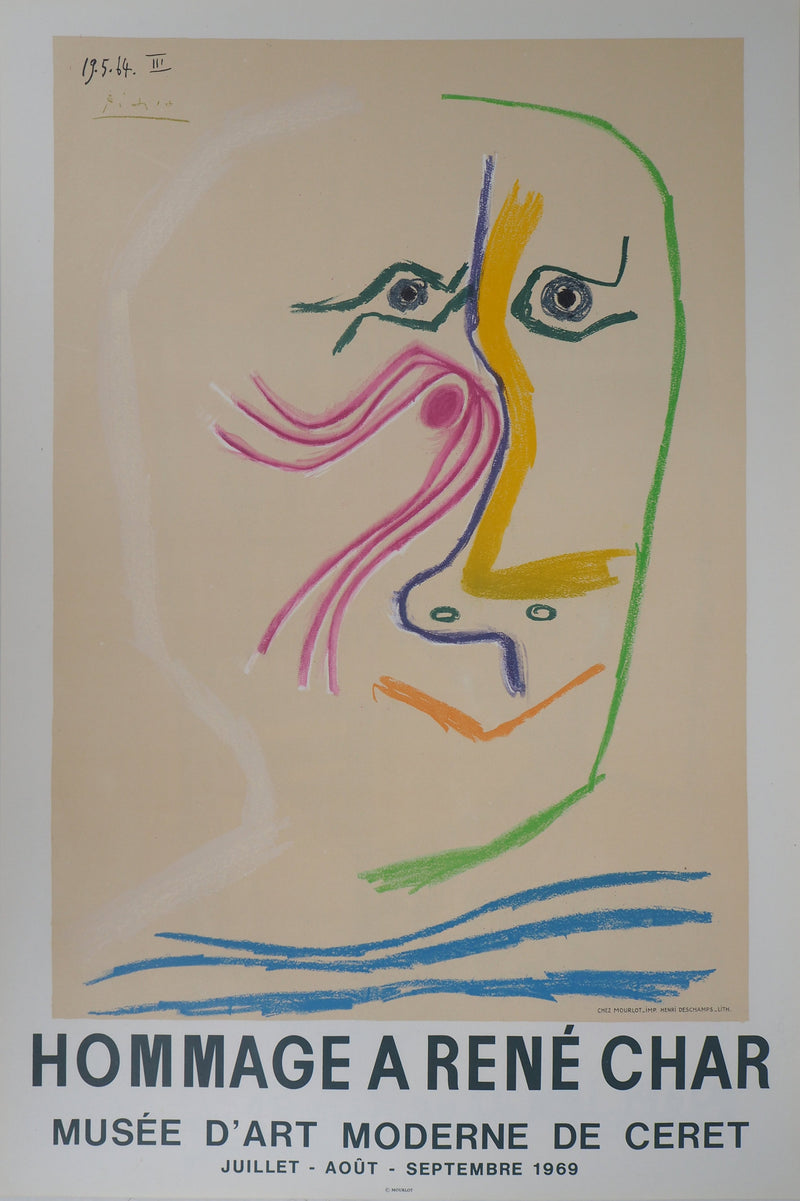 Pablo PICASSO : Hommage à René Char, Affiche originale (vue générale) - Crédit photo : Galerie Art.Paris