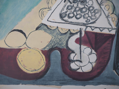 Pablo PICASSO : Table aux citrons - Lithographie (détail)