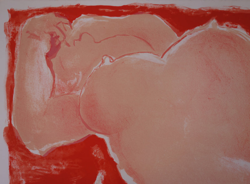 Edouard PIGNON : Fellini et nu allongé - Lithographie (détail)