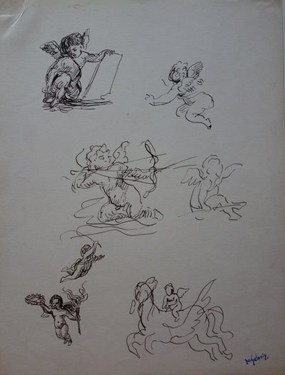 Edouard PIGNON : Fellini et nu allongé - Lithographie (détail)