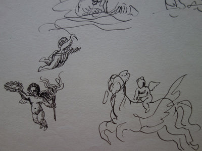 Edouard PIGNON : Fellini et nu allongé - Lithographie (détail)