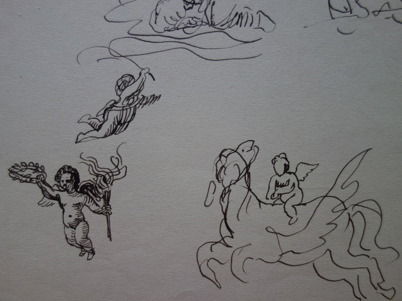 Edouard PIGNON : Fellini et nu allongé - Lithographie (détail)