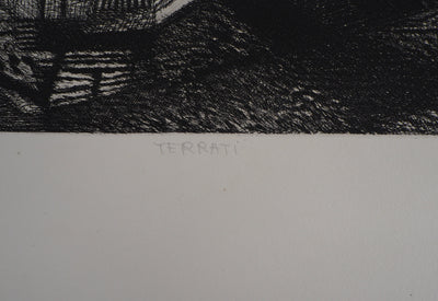 Marcel CHOT PLASSOT : Terrati - Lithographie (détail)