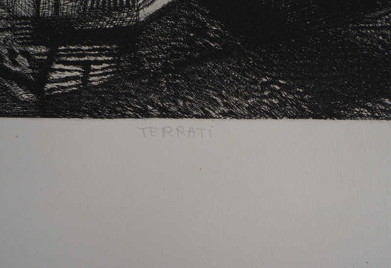 Marcel CHOT PLASSOT : Terrati - Lithographie (détail)