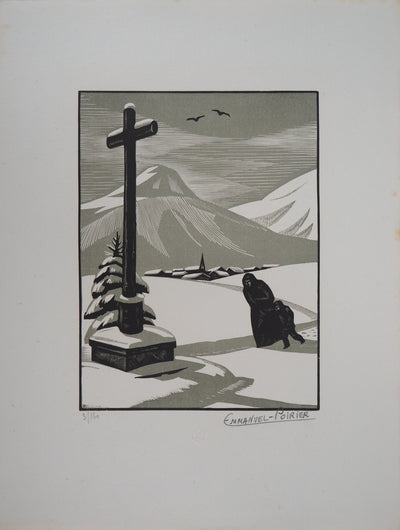 Emmanuel POIRIER : Le calvaire - 1929 - Gravure sur bois