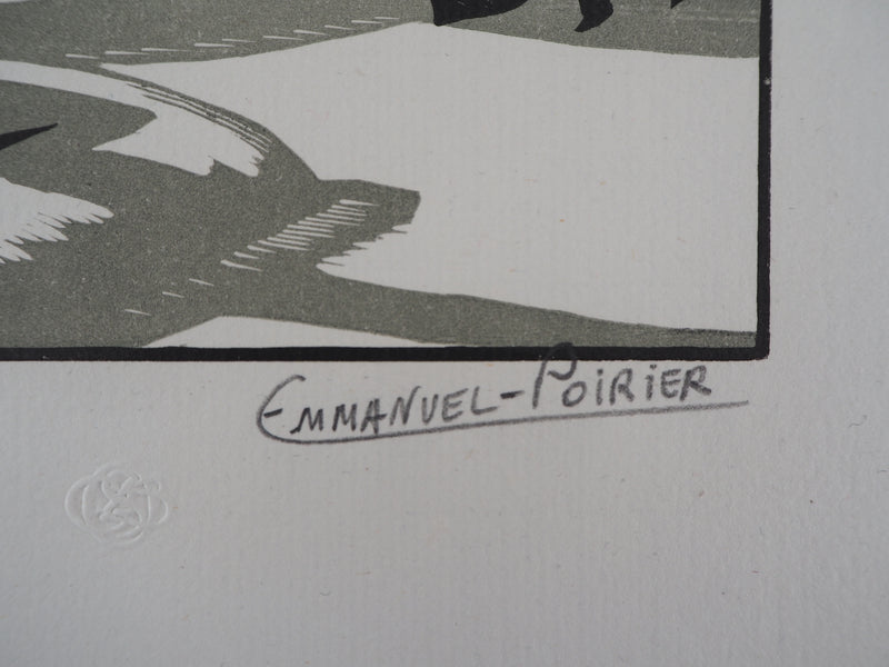 Emmanuel POIRIER : Le calvaire - 1929 - Gravure sur bois (détail)