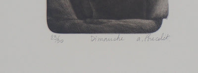  PONCELET : Dimanche - Gravure (détail)