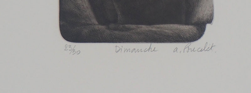  PONCELET : Dimanche - Gravure (détail)
