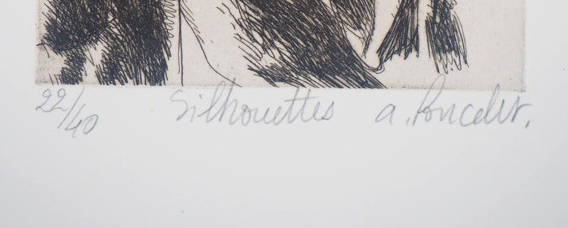  PONCELET : Silhouettes - Gravure (détail)