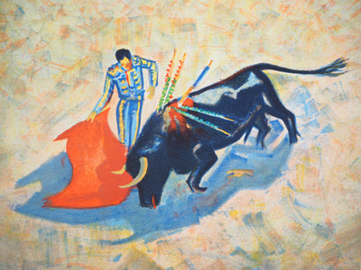 Maurice Georges PONCELET : Toulouse : Arènes du Soleil d'Or, 1953 - Lithographie (détail)