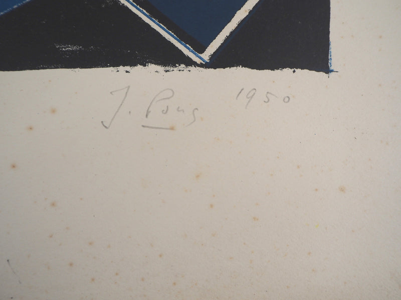 Jean PONS : Les Portes de Paris, 1950 - Lithographie (détail)