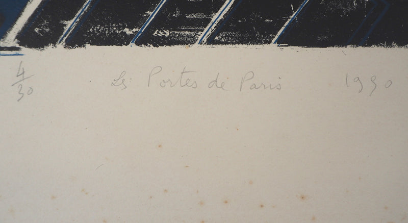 Jean PONS : Les Portes de Paris, 1950 - Lithographie (détail)