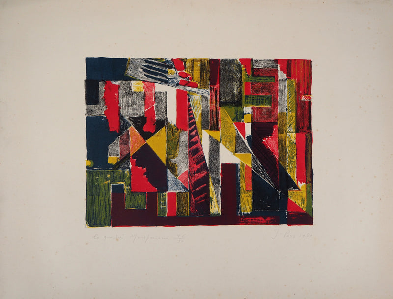 Jean PONS : Le quartier Montparnasse, 1950 - Lithographie