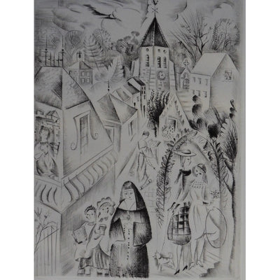 Mily POSSOZ : L'Eglise de Fontenay, c, Gravure originale (photo de détail 2) - Crédit photo : Galerie Art.Paris