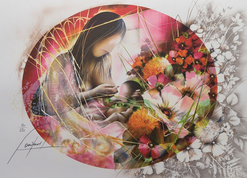 Raymond POULET : Nu et son bébé - Lithographie