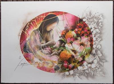 Raymond POULET : Nu et son bébé - Lithographie (détail)