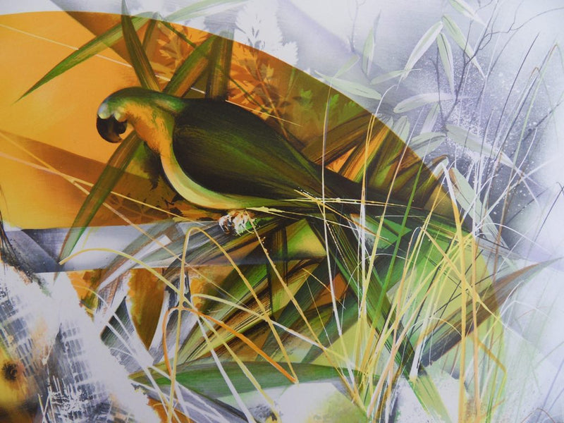 Raymond POULET : Nu au Perroquet - Lithographie (détail)