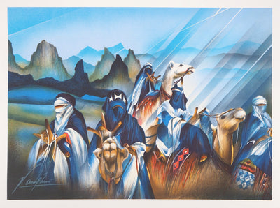 Raymond POULET : Les Voyageurs dans le désert - Lithographie