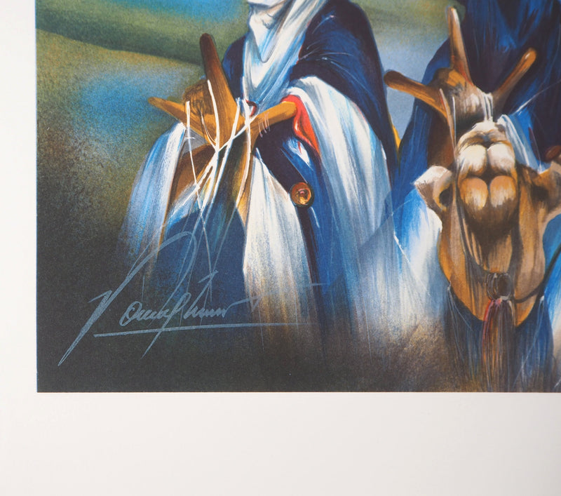 Raymond POULET : Les Voyageurs dans le désert - Lithographie (détail)