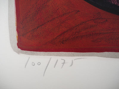 Franz PRIKING : Bouquet exotique et sphère - Lithographie (détail)