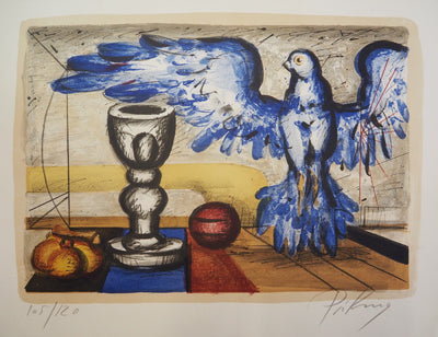 Franz PRIKING : Nature morte fantastique à l'aigle - Lithographie