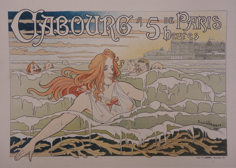 Henri PRIVAT-LIVEMONT : Casino de Cabourg, 1897 - Affiche (détail)