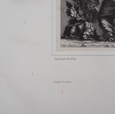 Pierre-Paul PRUD'HON : Les vendanges, 1848 - Lithographie (détail)
