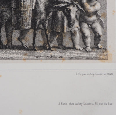 Pierre-Paul PRUD'HON : Les vendanges, 1848 - Lithographie (détail)