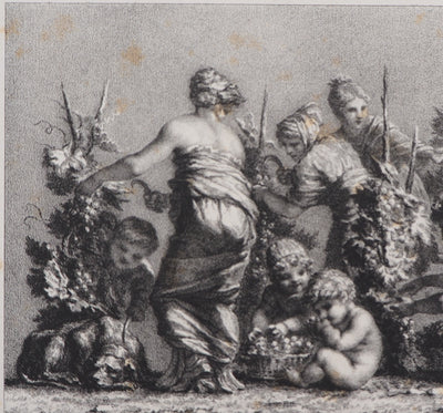 Pierre-Paul PRUD'HON : Les vendanges, 1848 - Lithographie (détail)
