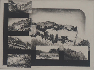 Michel QUERIOZ : Mosaïque de montagnes - Gravure